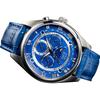 Men's Watch Advanced Moon Phase [Japanese-Made Movement] 100m Water Resistance Leather Strap Roman Numerals Blue & Silver