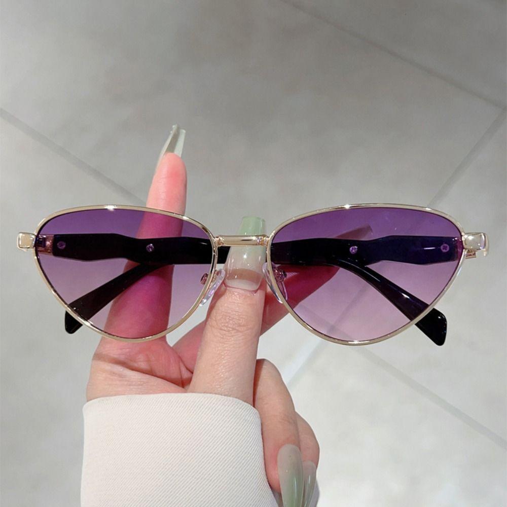 New Triangle Sun Glasses Zinc Zinc Alloy Spicy Girls Shades Glasses Fashion Cat Eye Sunglasses  Outdoor