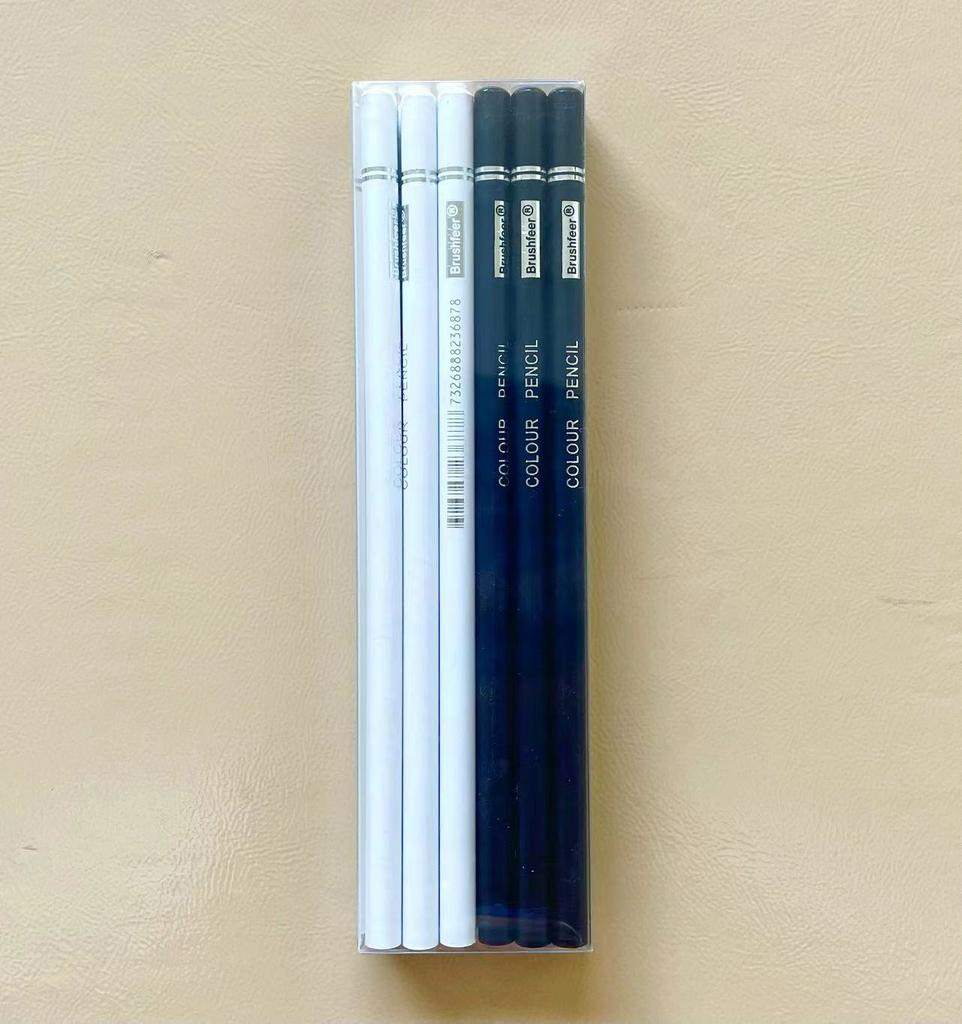 6pcs Black White Color Pencils Permanent Color Drawing Pencil Oil-based Wooden Colored Pencils For Artist And Beginner Art