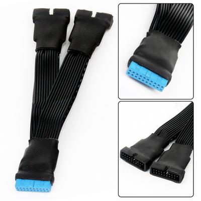 12cm 19pins zu USB 3.0 20pins 1 zu 2 Stromverteilerkabel 18awg für Motherboard