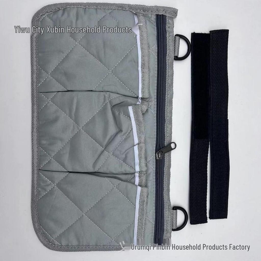 TEMU Multifunctional Wheelchair Armrest Storage Bag with Reflective Strip