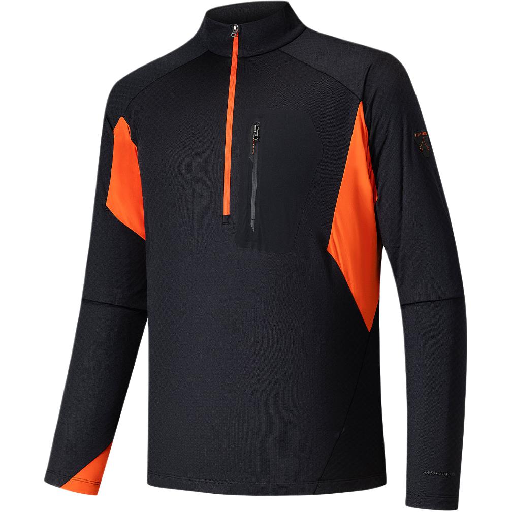 Anta Champion Outdoor Series Stand Collar Versatile Casual Color Block Warm Fashion Knit Sweater Men Sweater 152540411-2