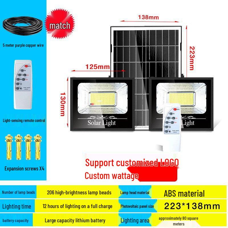 Ultra-Bright Solar Floodlight: Waterproof Outdoor Street & Courtyard Lighting for Homes