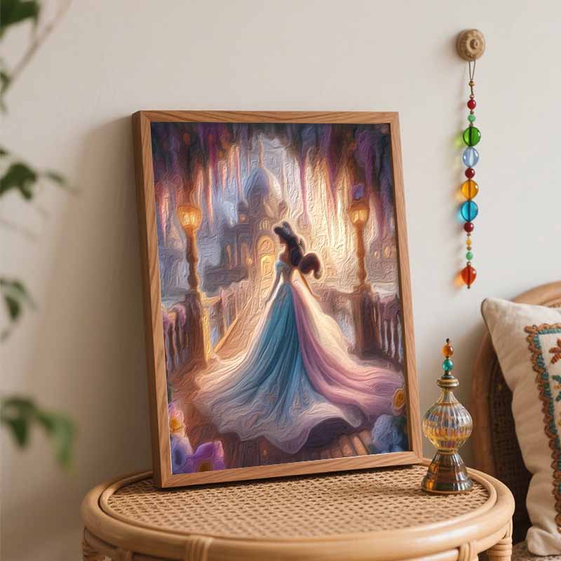 Disney Oil Paint Hand Painting Kit Jasmine Palace Garden Decoration Classic Style Home Decor Elegant Fantasy Art Creative Wall Crafts
