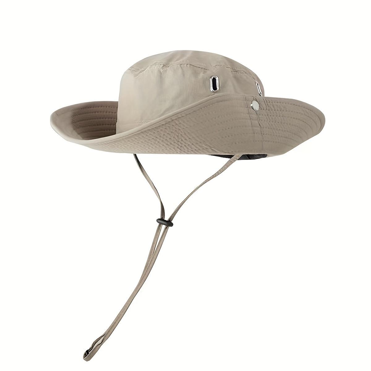 

1pc Outdoor Mountaineering Fishing Bucket Hat Outdoor Travel Wide-brimmed Sun Hat Camping Drawstring Sunscreen Fisherman Hat бежевый