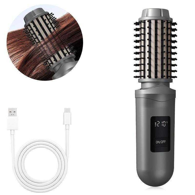 

Бездротова плойка-щітка з 3 режимами температури, акумуляторна плойка-щітка для волосся. Підходить як для чоловіків, так і для жінок. сірий