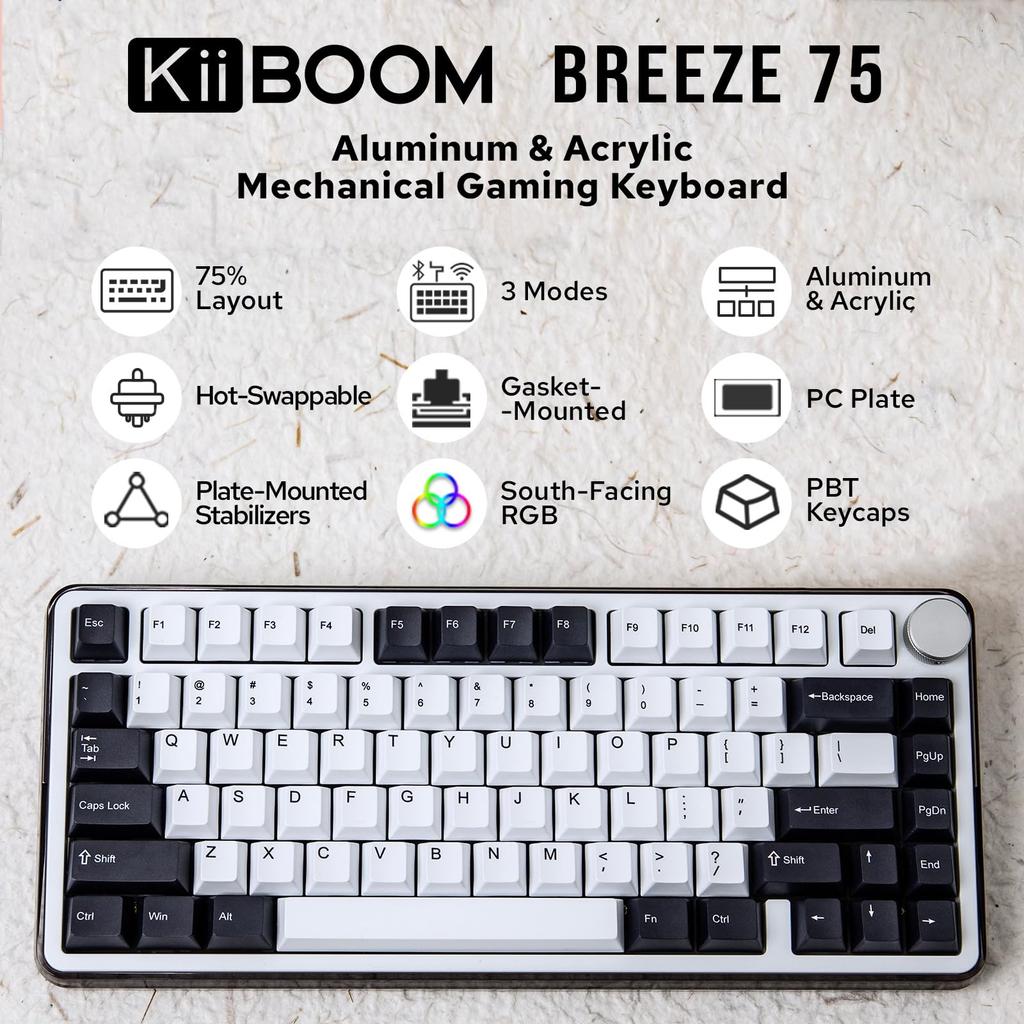 [KiiBOOM] Breeze 75 Bezdrátová mechanická klávesnice – Klávesnice