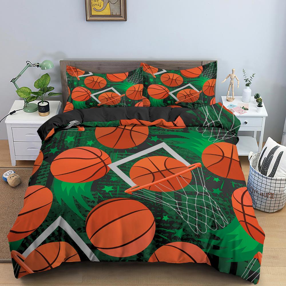 Basketball Duvet Cover Set Hit The Broken Wall Ball Theme Bedding Set For Kids Teens Queen King Size 2/3pcs Soft Quilt Cover