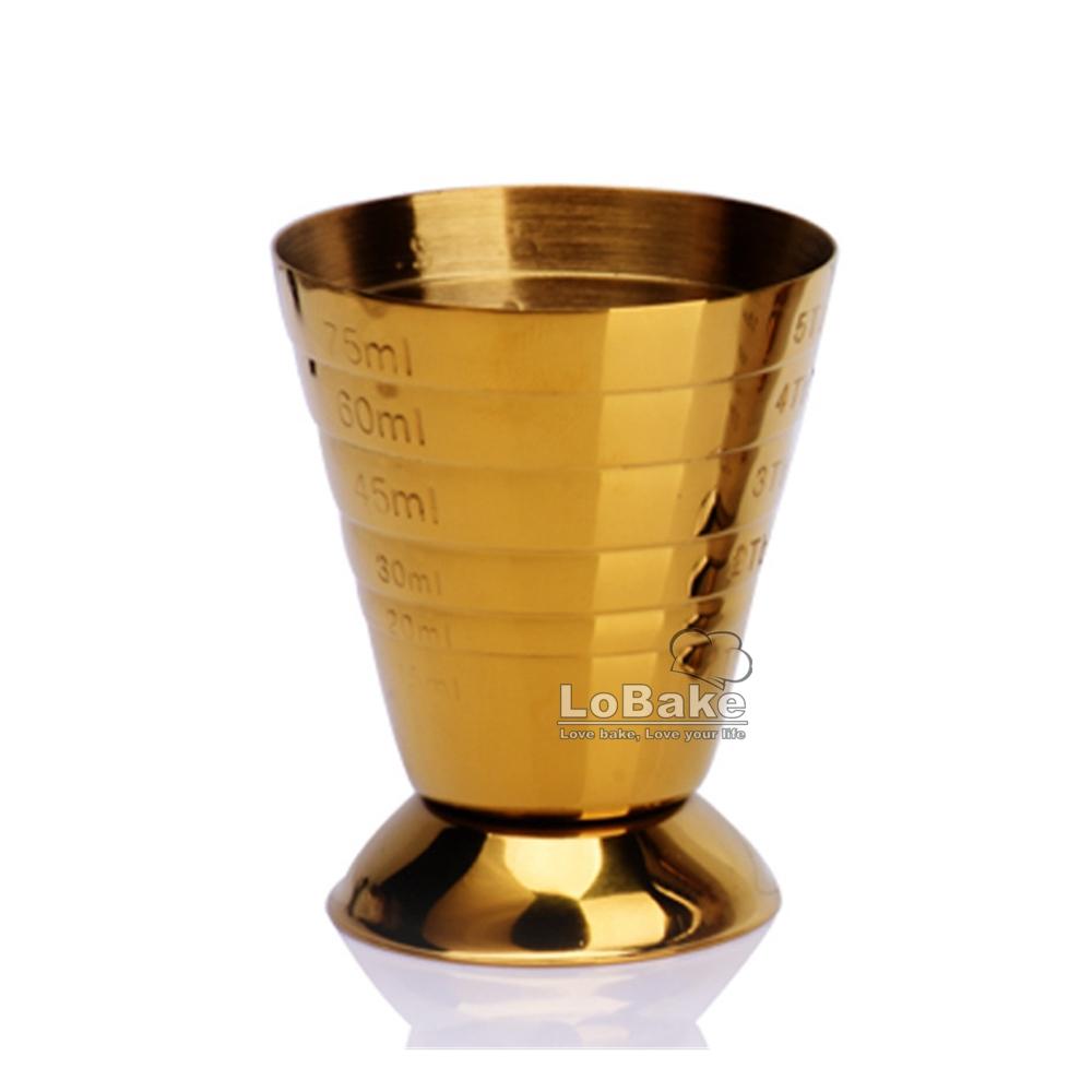 Stainless Steel Bar Wine Whisky Cocktail Wine Cups & Mugs Measuring Cup 15--75ml for Drinking Supplies