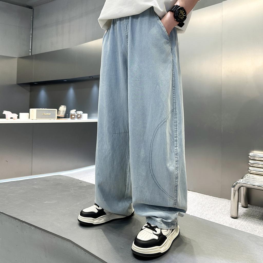 Boys' summer pants 2026 new item, mid size children's summer boys' leg binding children's thin wide leg workwear, mosquito proof pants