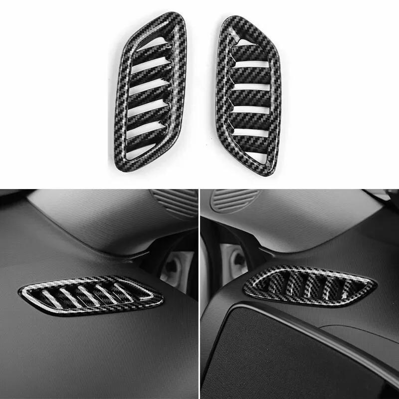 For Hyundai KONA SX2 2026 2026 2pcs ABS Carbon Fiber Car Interior Upper Air Vent Outlet Cover Trim Accessories LHD