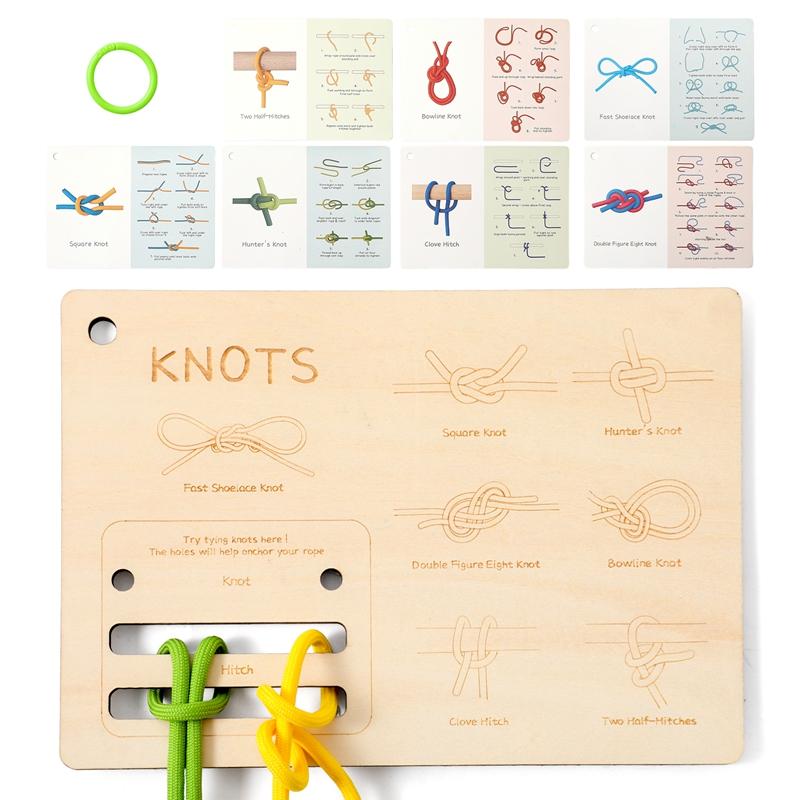 Knot Learning Training Board Knot Learning Set Kid Educational Toy Kids Gift Life Skills Training Cultivates Logical Thinking