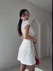 Elegant French Polka Dot Tie-Neck Summer Dress for Women