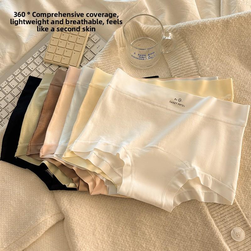 Ladies Spring Cotton 10A Antibacterial Extended Crotch Comfortable Mid Waist Flat Angle Briefs