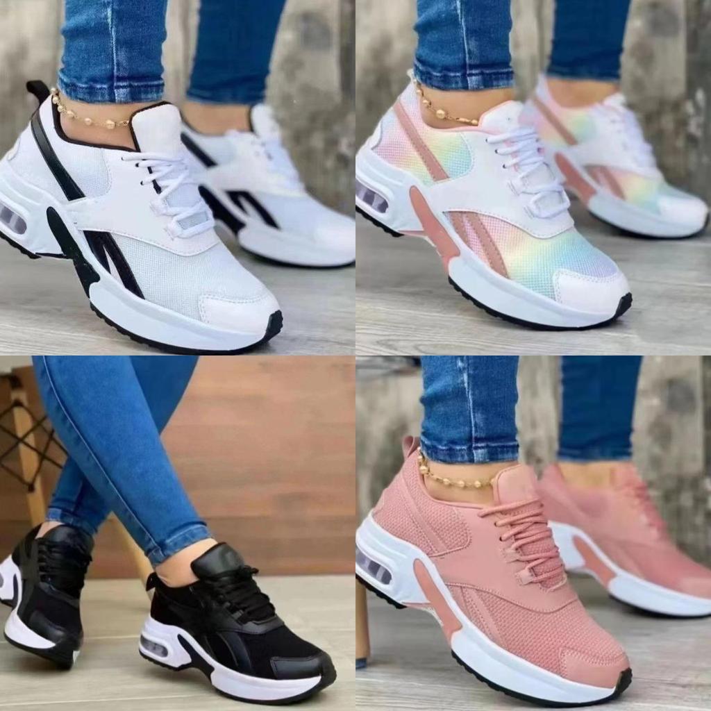 Running Shoes For Women Mesh Breathable Athletic Sneakers With Thick Sole For Casual Wear