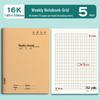 16K Kraft Paper Weekly Planner: Large Tian Zi Ge Composition Notebook for Grades 2-4