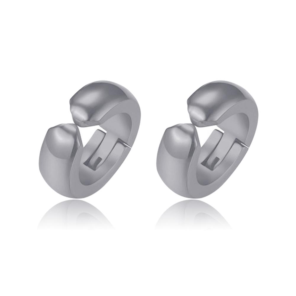 1 Pair Stainless Steel Magnetic Non-piercing CZ Stud Earrings Unisex Punk Hoop Earring Ear Clips For Men Women