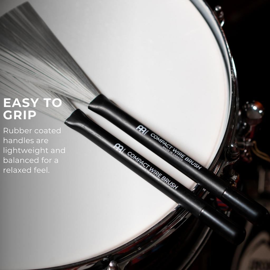 MEINL Stick & Brush Compact Wire Brush with Rubber Grip SB301