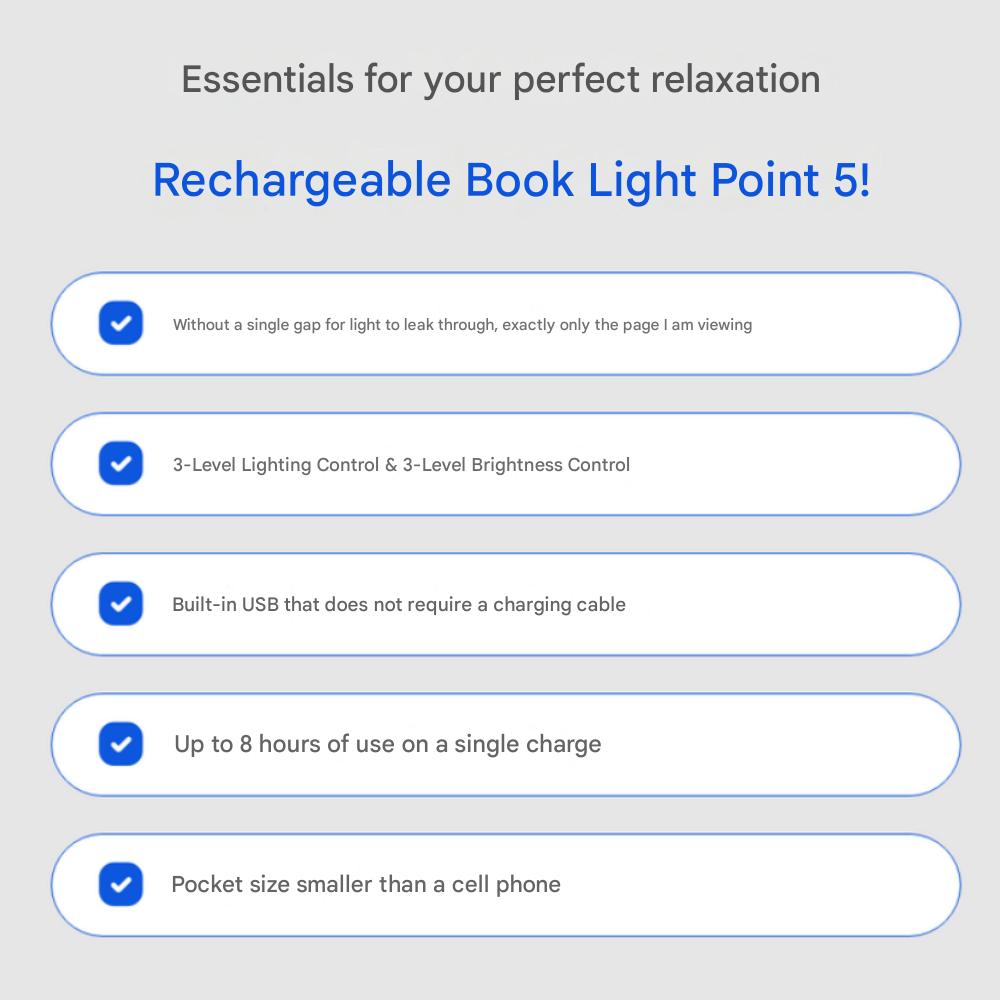 Reading Light Book Light Rechargeable LED