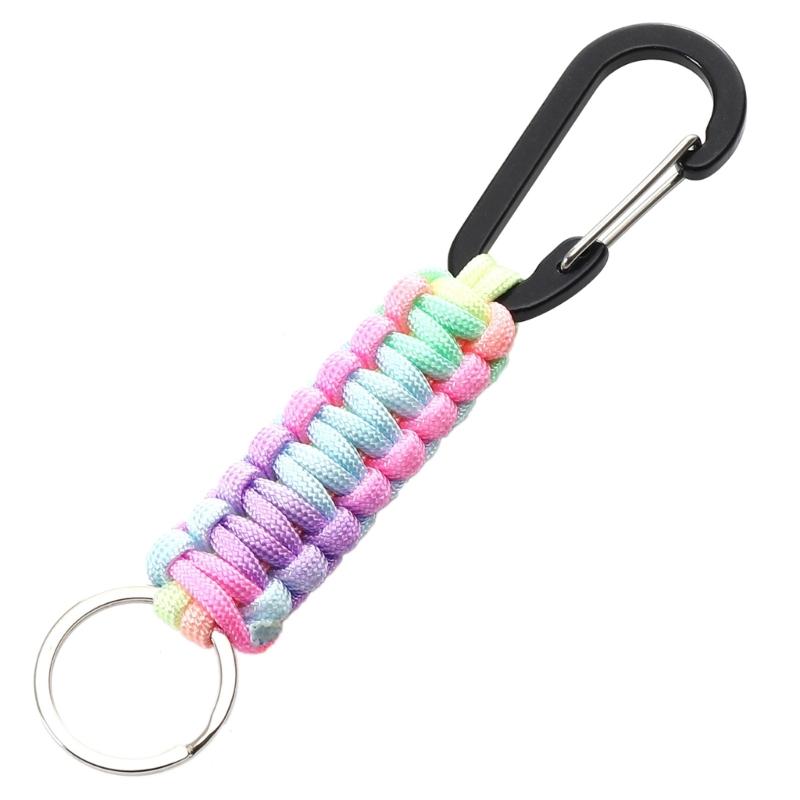 3 Pcs Paracord Braided Keychain Clip with Strap Heavy Duty  Paracord Lanyard Clip Keychain for Men Women Sports