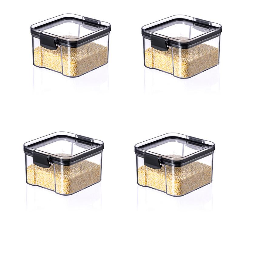 1/4PC Sealed Plastic Food Storage Box , Cereal Candy Dried Jars With Lid , Fridge Storage Containers Tank for Cereal Pasta Flour