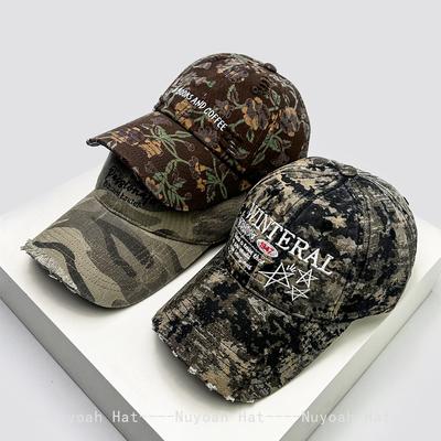 Neue Herren Damen Camouflage Blumen Stern Buchstaben Stickerei Baseballkappen Sonnenschutz Ins Vielseitig Persönlich Schirmmützen Mode Retro