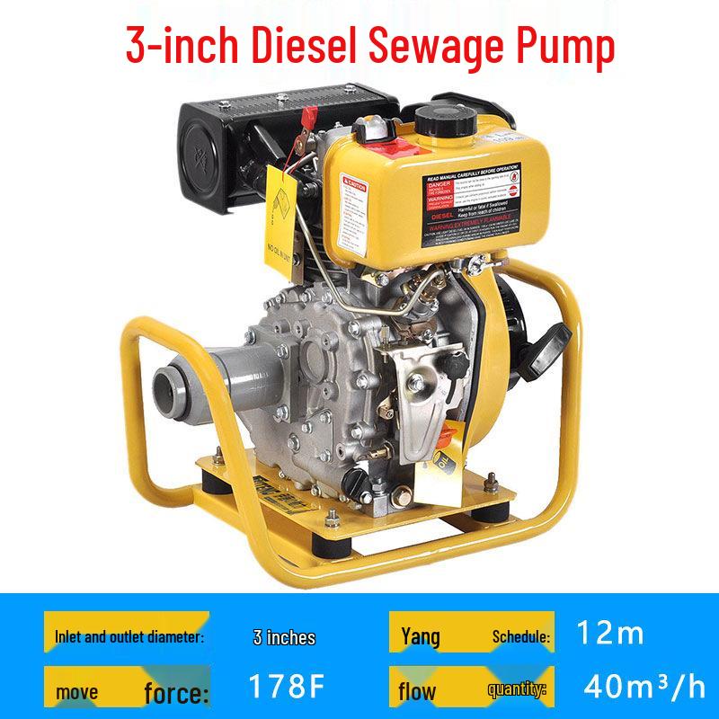 Diesel 2" Agricultural Water Pump - Ito 3" Sewage, Slurry, Sand & Gravel YT30DP-W.