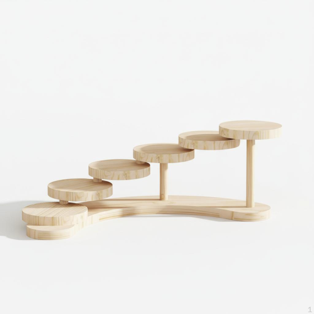 Wooden Display Stand, Tiered Organizer Shelf, Countertop Dessert Riser, Multipurpose Storage for
