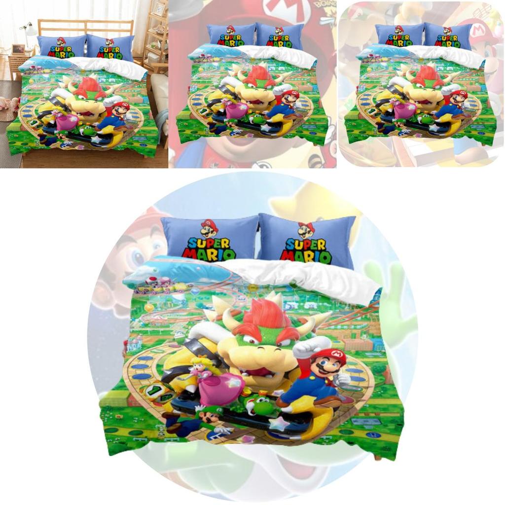 Roztomilý kreslený Mario Dětský třídílný/čtyřdílný povlak na peřinu