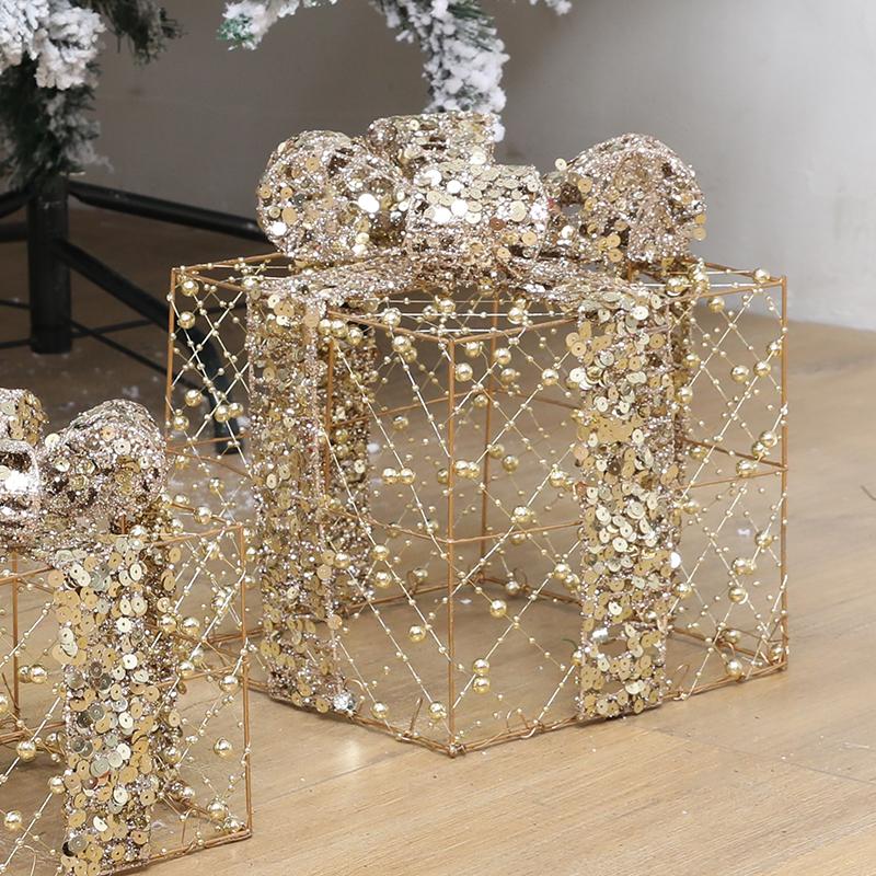 3 Pieces of Christmas Gift Boxes, Holiday Party Window Decorations, Christmas Tree Decorations, Christmas Gift Boxes, Gift Packs