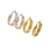 European Luxury Geometric Wheat Ear Stainless Steel Earrings for Women