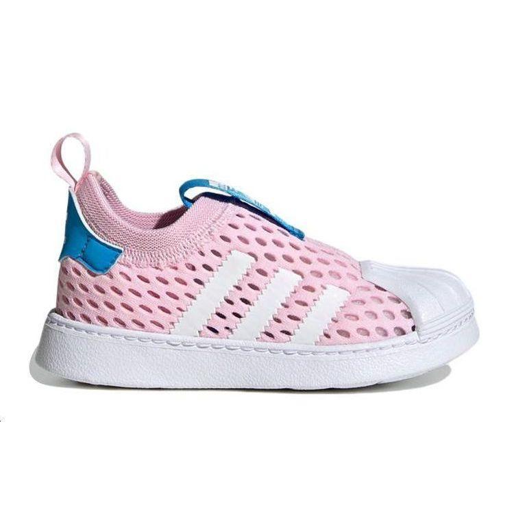 Adidas Originals Superstar 360 2.0 Durable Breathable Mid-Top Kids Skate Shoes Pink White Kids Skate Shoes FZ5605