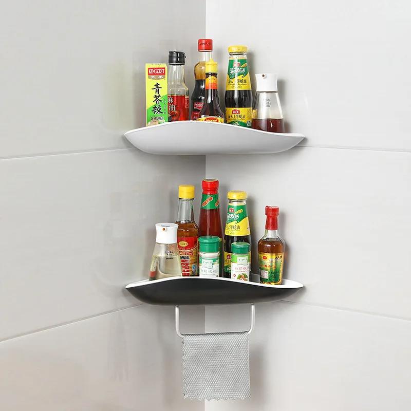 1 Piece Corner Bathroom Storage Rack Shampoo and Cosmetics Storage Rack Wall Mounted Bathroom Accessory