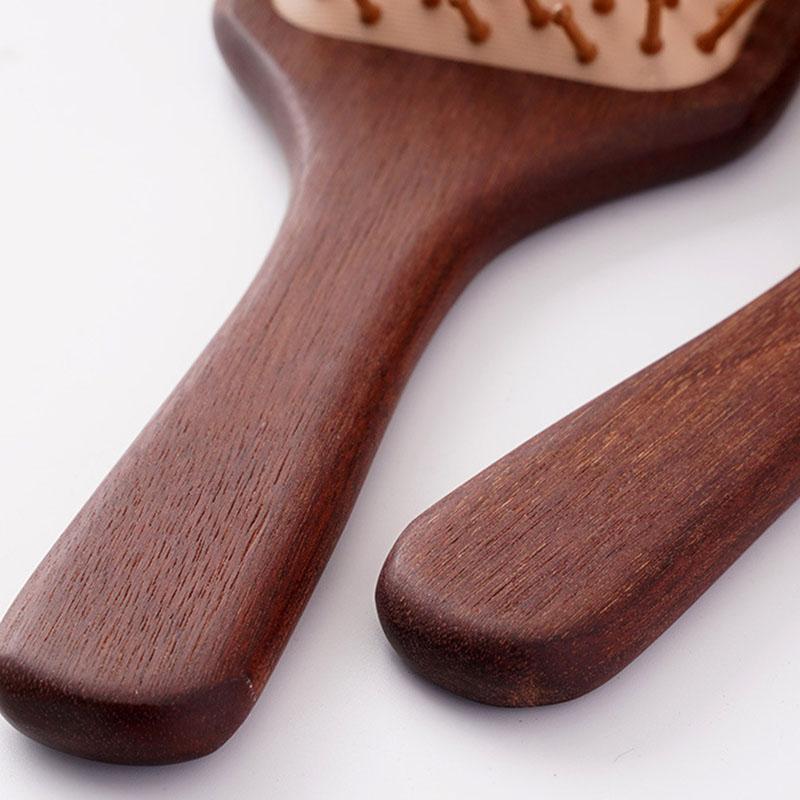 BEPAN Sandalwood Air Cushion Hair Brush Combs Anti-Static Detangling Hairbrush for Straight Curly Hair Wooden Hair Scalp Massage Combs