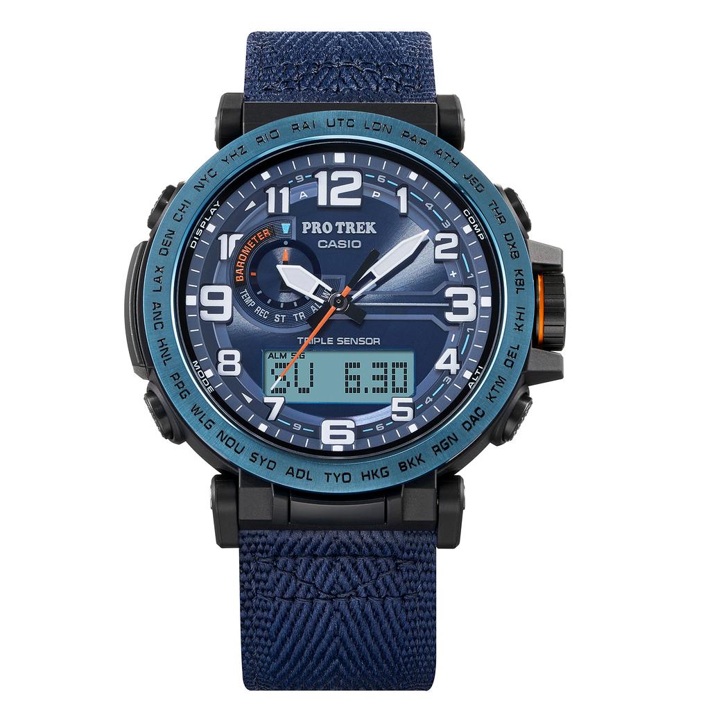 Casio Men's Stainless Steel 100M Water Resistant Digital Alarm Quartz Watch PRG-601YB-2