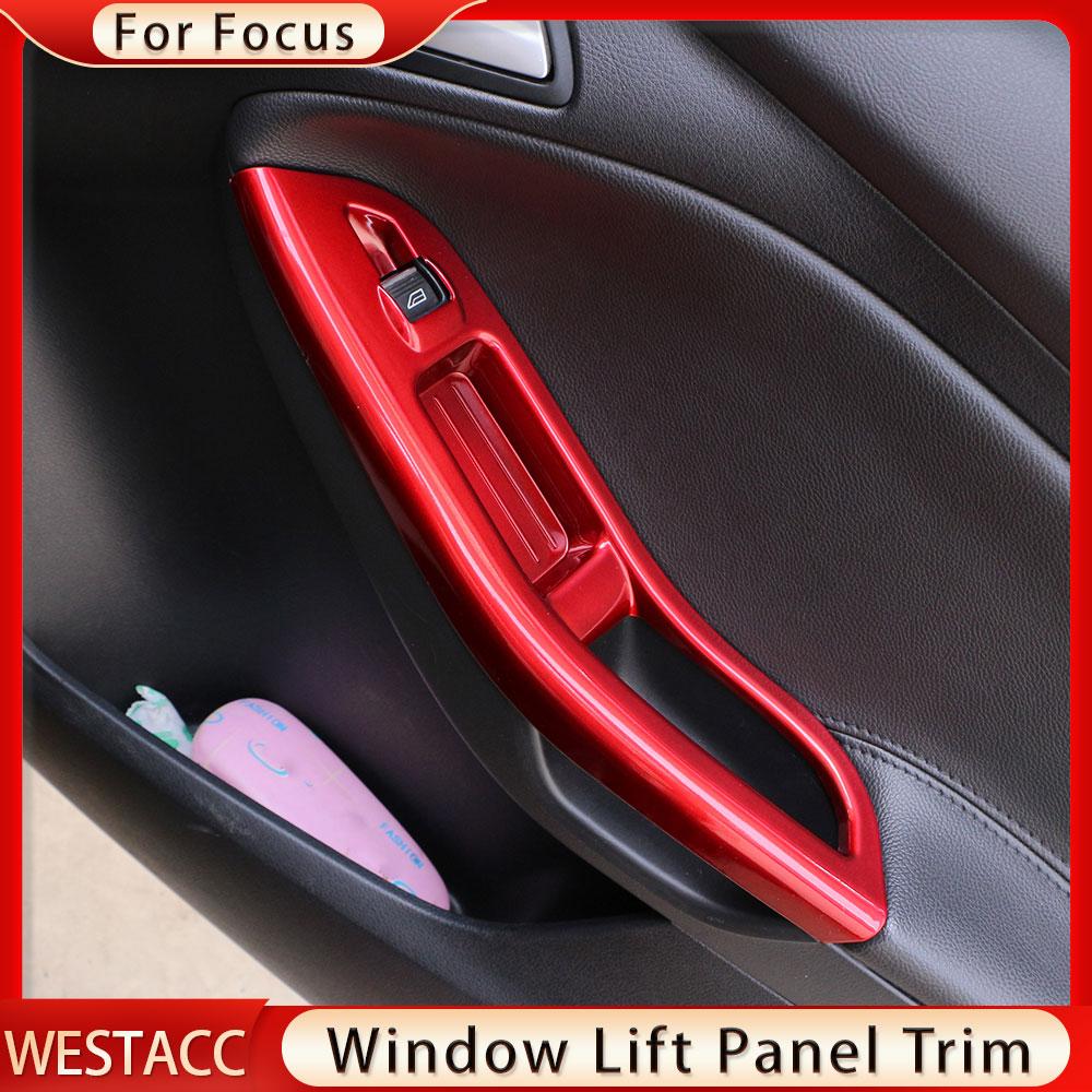 4Pcs/ser Car Window Lifter Panel Frame Decoration Cover Trim Sticker for Ford Focus 3 MK 3 2015 2016 2017 2018