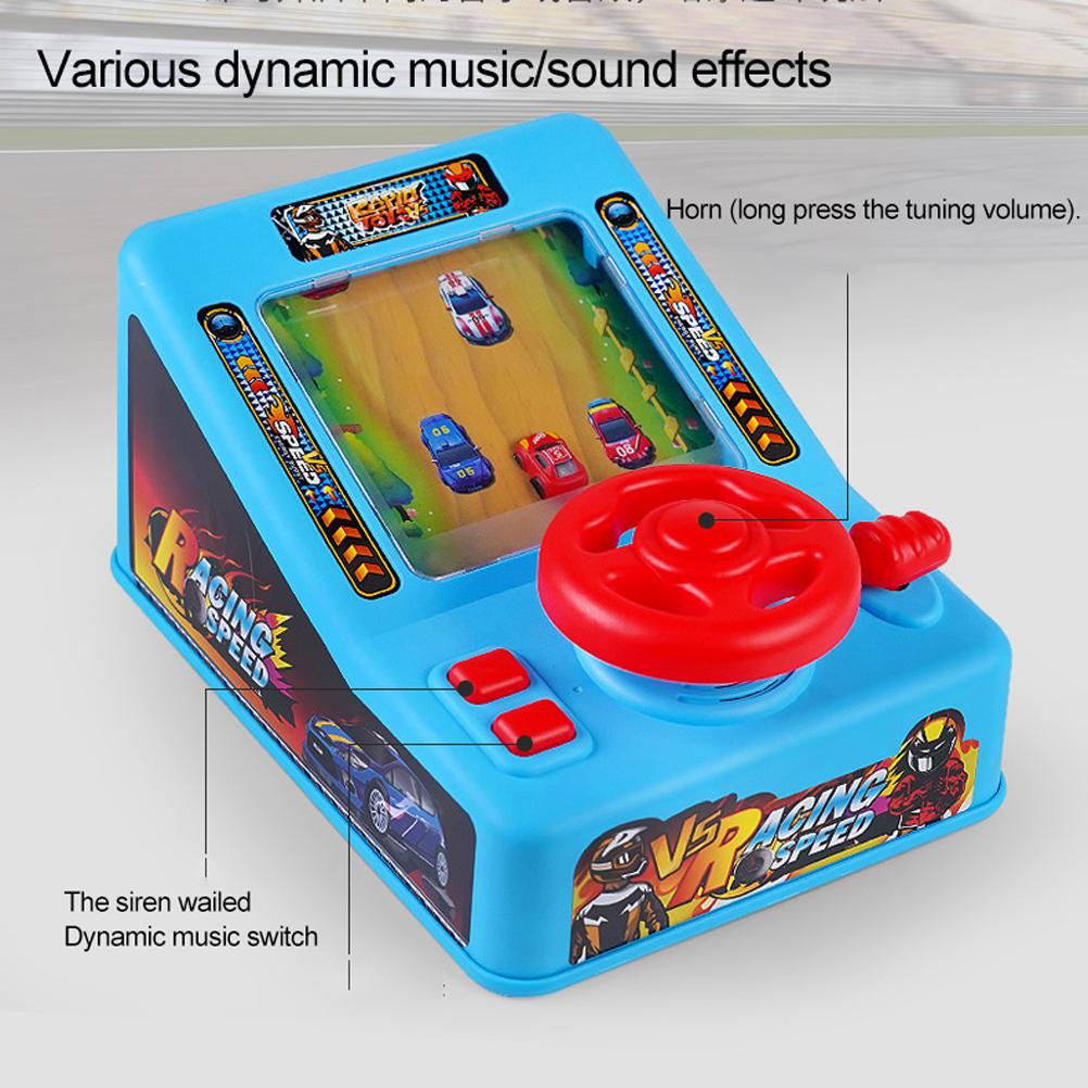 Racing Adventure Game Console with Wheel Simulation Sound Birthday Gift for Kids Adults