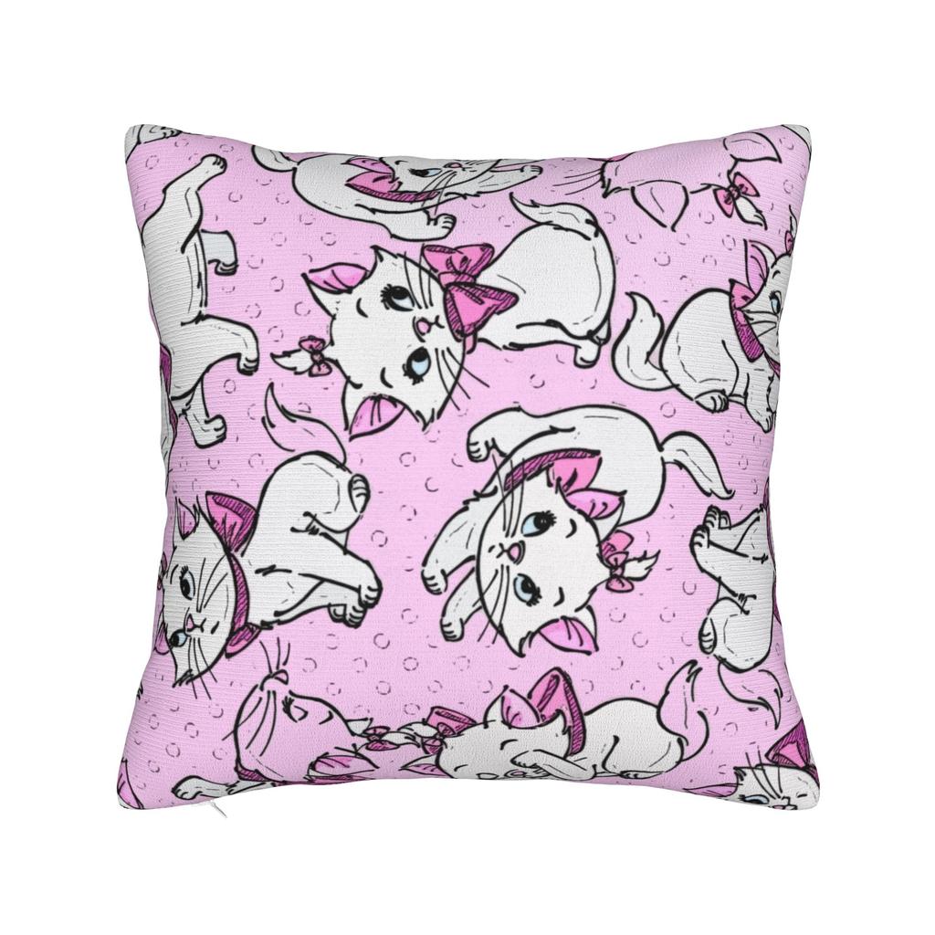 Marie Cat Inspired  Square Pillow Case Cushion Cover Funny Polyester Decor Pillowcase for Sofa 45x45cm