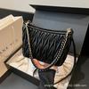 Autumn and winter high-end messenger small bag women's new pleated rhombus chain bucket bag shoulder handbag