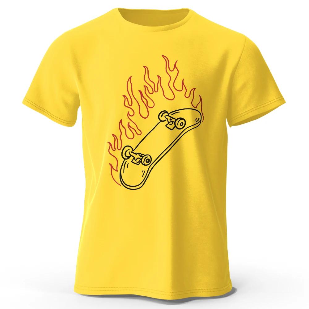 Skateboard Lovers Summer Unisexs Graphic TShirt in 100 Cotton Oversized HIP HOP Style Tops Tees for Streetwear