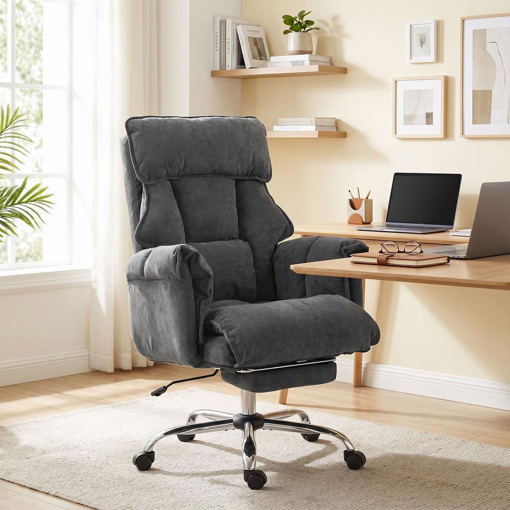 Ergonomic Office Chair, Reclining, Adjustable Height, Headrest, High Back, Dark Gray