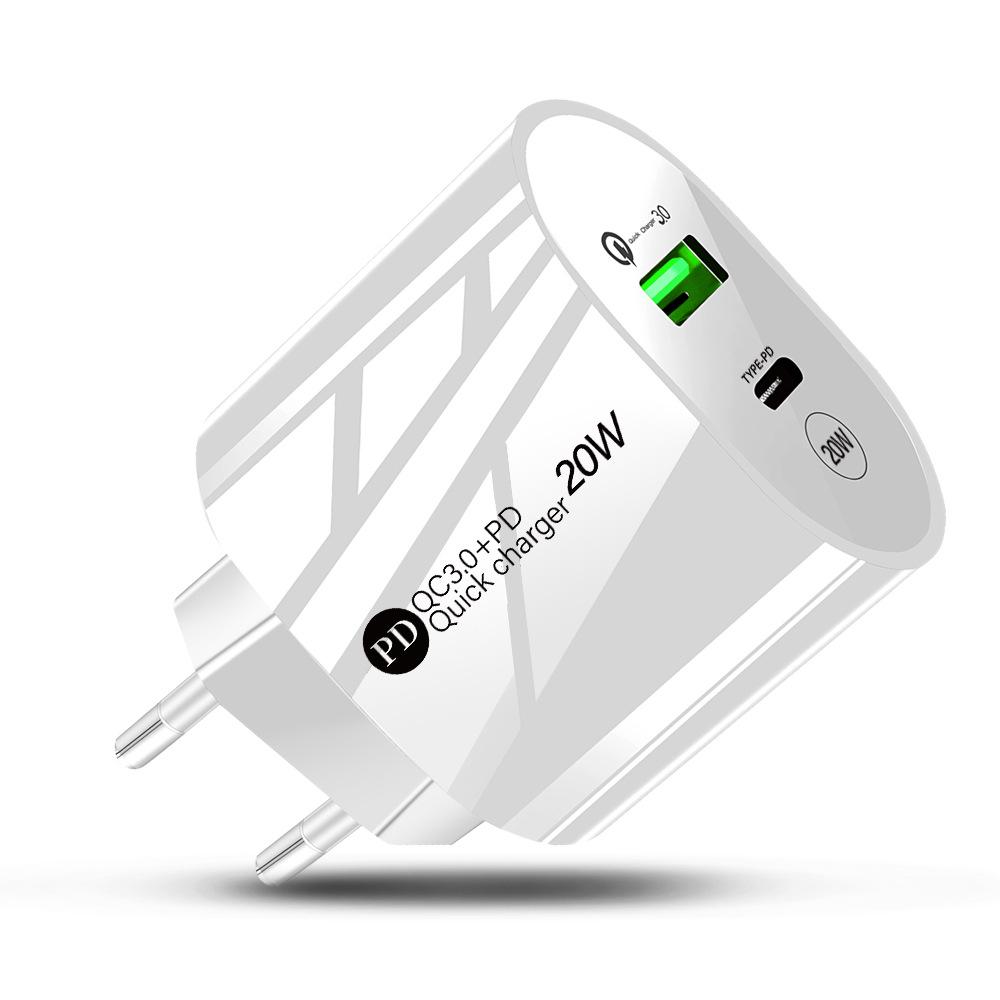 

PD+USB Charger for iPhone 12 US/EU Version Adapter US version White