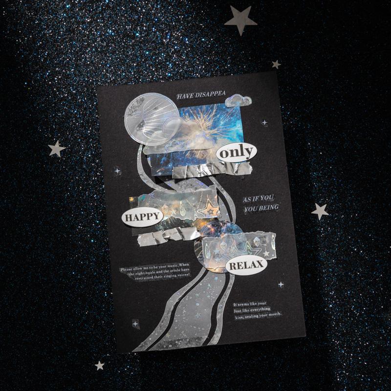 10sheets/bag Star River Brilliant Series Hot Silver Material Paper Album Diary Stickers Handmade Decoration Scrap Book Supplies