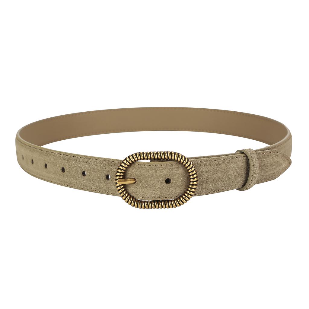 New Luxury Suede Leather Belt for Women Jeans Casual Dress Vintage Alloy Buckle Ladies Trendy Belts Fashion Waistband