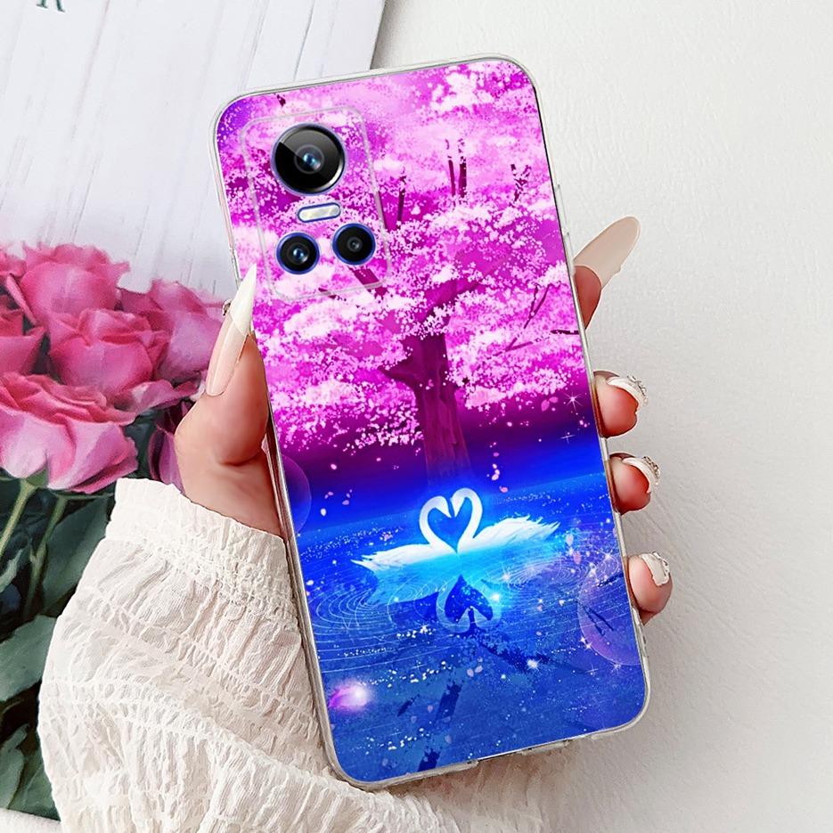 Für Realme GT Neo 3 80W Hülle RMX3561 RMX3560 Süße Katze Glückskarpfen Bemalte Abdeckung Weiche Silikonhüllen Für Realme GT Neo3 150W Fundas
