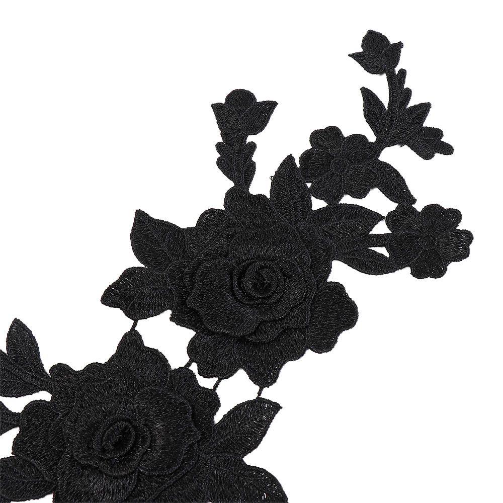Clothes Accessory Rose Flower Applique Handmade DIY Crafts Cloth Patch Lace Fabric Cloth Applique Women