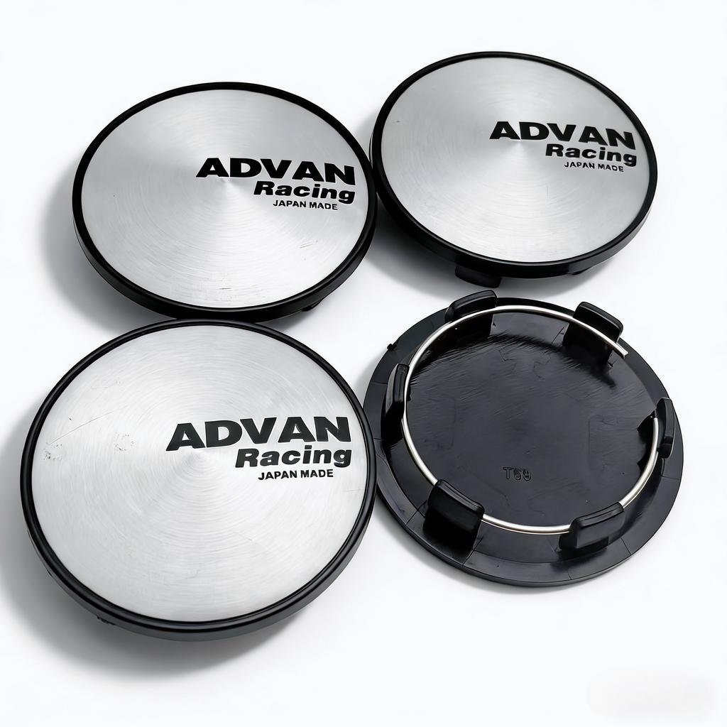 4pcs 69mm Advan Logo Emblem Badge Car Wheel Center Caps Wheel Hub Dust Cover Clips 56mm Rim Hubcaps Replace Car Accessories