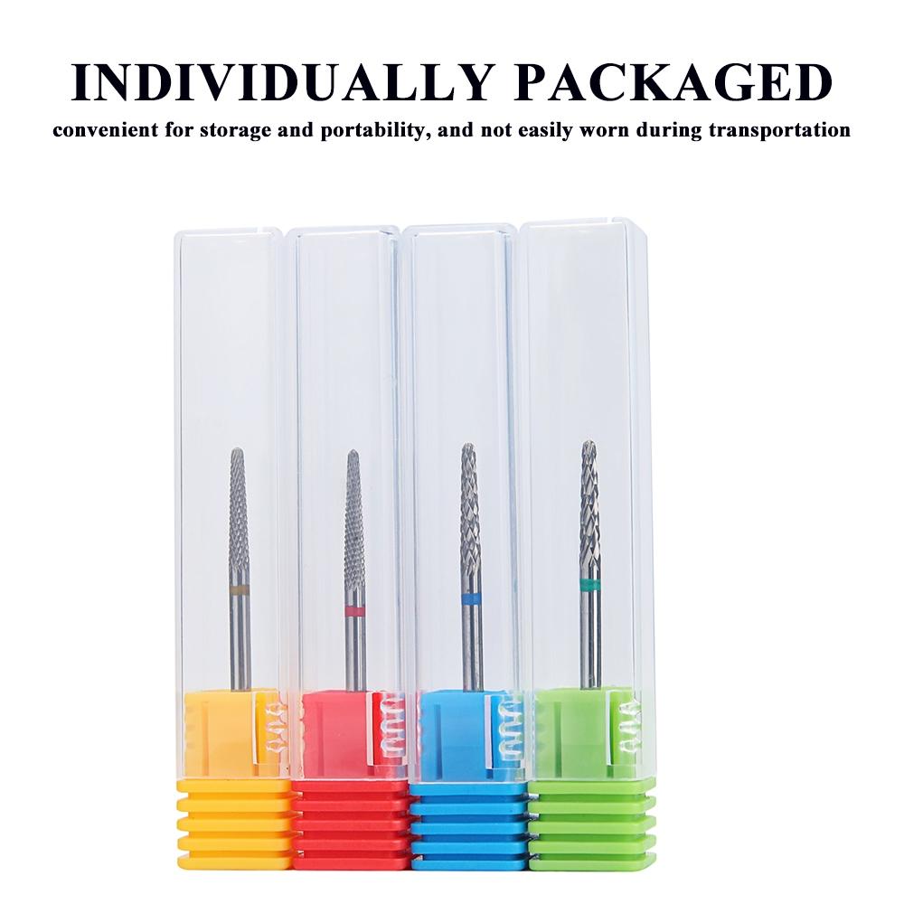 1PCS Tungsten Carbide Cone Nail Drill Bit 3/32" Rotary Burr Bits For Manicure Electric Drill Accessories Nail Milling Tool