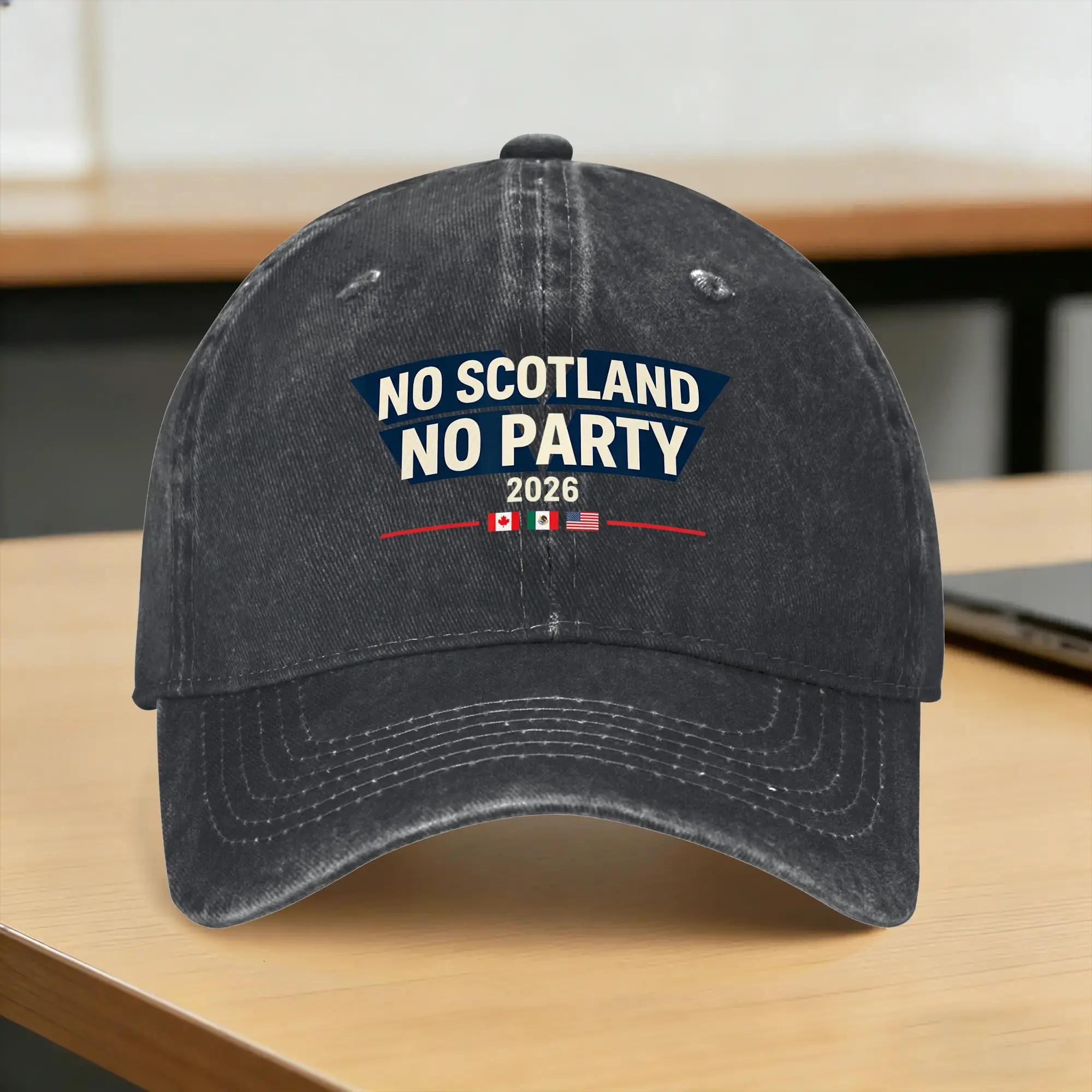 No Scotland No Party Scottish Washed Baseball Cap yk Funny Sun Trucker Hat Summer UnisexTeens Tennis Skate Baseball Caps One Size
