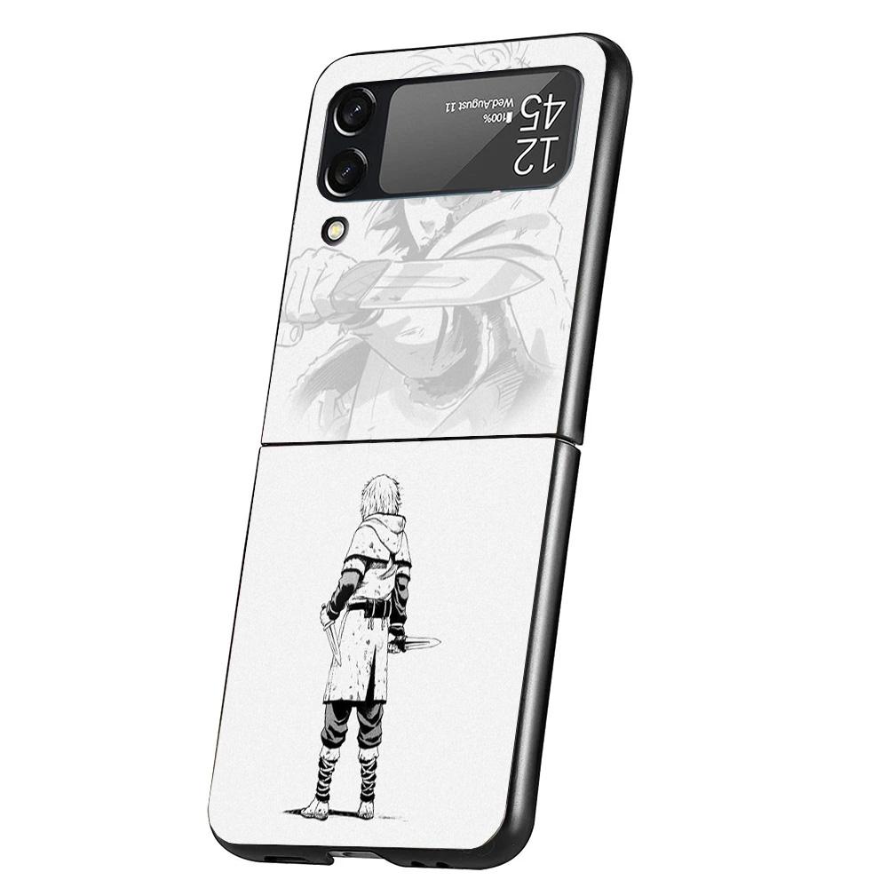 Vinland Saga Case Phone Cover for Samsung Galaxy Z Flip 6 5 4 3 5G ZFlip6 ZFlip5 ZFlip4 ZFlip3 Black Hard Trend Fundas